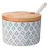 Bloomingville Sugar Bowl Patrizia Stoneware with Bamboo Lid/ Spoon blue