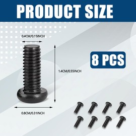 WINUERK 8 Pack Rear License Plate Screws M5-0.8x12mm, Car Plate Screw Stainless Steel Black Zinc Plated License Plate Screws, Phillips Machine Pan Head 18-8, Compatible with Model 3, Y