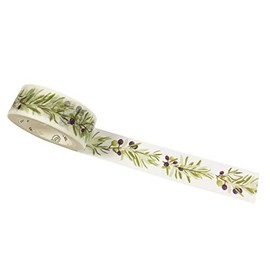 Wrapables Flowers and Greens Washi Masking Tape, 15mm x 7m Sprigs with Violets