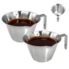 2 Pcs Stainless Steel Espresso Cups with Handle, V-Shaped Double