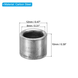 PATIKIL M8 Steel Spacers, 12 Pcs Metal Spacers Steel 8mm ID x 12mm OD x 10mm L Carbon Steel Spacer Screw Standoff Round for 5/16in or M8 Screw Bolts