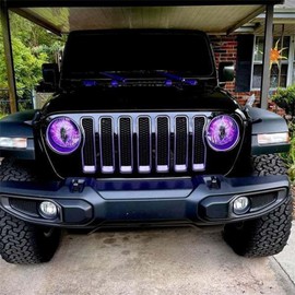 Beast Eyes Headlight Decals Pair for Jeep, 2024 New Eye Decal for Jeep Wranglers Headlights, Car Accessories for Men Women, 3D Round Eyes Headlight Decal Stickers for Truck Car Bumper Decoration 2pcs