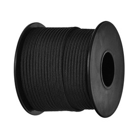 Brotree Paracord, 0.08 inch (2 mm), 3-Strand Cores, Bobbin, Tent, Rope, Guyline, Load Capacity 198.4 lbs (90 kg), For DIY Knitting, Camping, Survival, Outdoor Use, 32.8/54.7 yd (30/50 m), black