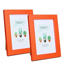 Mochose Frame for 6x4 inch Photo Orange Frame MDF Picture Frame 2 Pack for Tabletop and Wall
