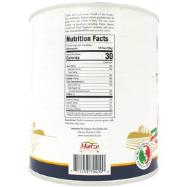 L'Oro Del Sud Italian, Whole Peeled San Marzano Style Plum Tomatoes in Puree with Basil, Large Size, 3.4 kg (106oz), Pasta Sauce, Product of Italy