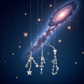 WsjiaboFux Pack of 3 Star Phone Charm Keychain Bag Accessory Star Phone Strap Jewelry Alloy Material For Fashion Lover Y2k Chain Cell and Accessories Décor