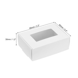 PATIKIL 3.3"x2.4"x1.2" Paper Soap Box with Window, 40 Pack Homemade Soap Boxes Rectangle Presents Packaging Boxes for Birthday Christmas DIY Craft, White
