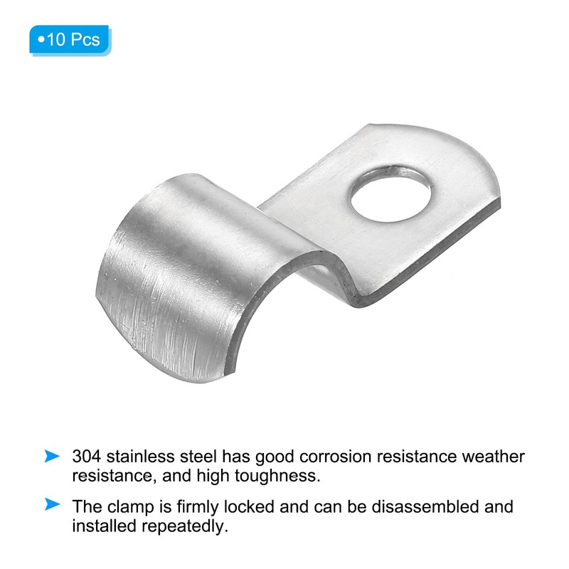 PATIKIL 1.9"/10mm Rigid Pipe Strap Clamp Set of 10 304