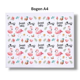 Rub On Flamingo (344), A4, Summer, Colourful/Coloured, Rub Ons Coaster