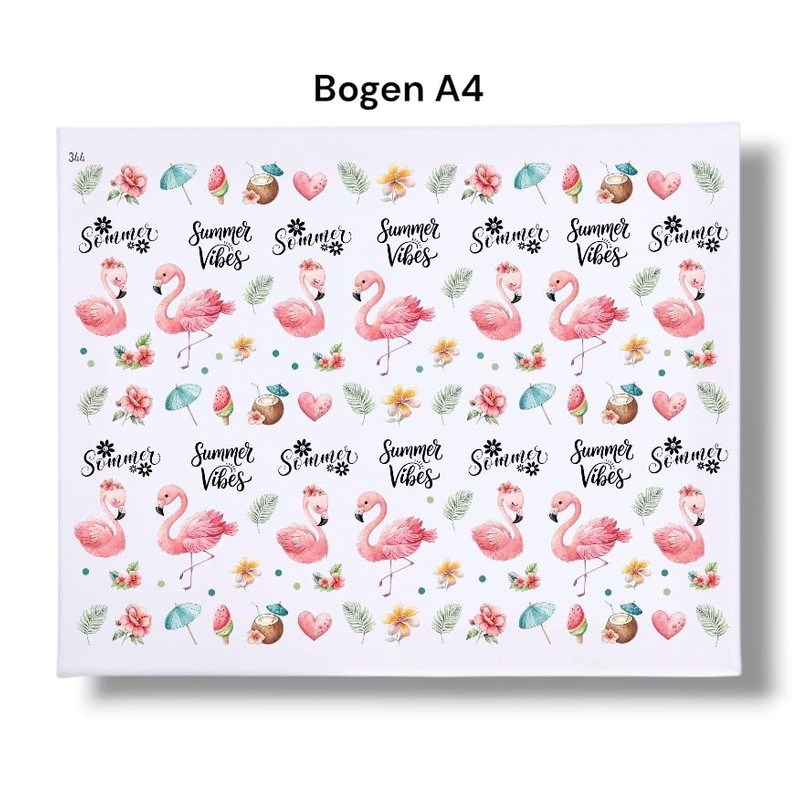 Rub On Flamingo (344), A4, Summer, Colourful/Coloured, Rub Ons Coaster