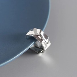 KONFEN Silver Ring for Men and Women, Adjustable Open Rings, Thumb Ring, Fashion Jewellery Rings, Index Finger Ring, Foot Rings, Silver, Retro Minimalism, Trend Symbol Jewellery Gifts for Men and