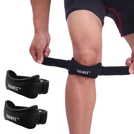 Rodillera con Soporte Doble para Rótula, Ajustable estabilizador de rodilla para tendinitis, artritis, menisco desgarro,correr, voleibol,alivio del do lor de rodilla, recuperación de lesiones, deportes (2)