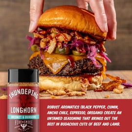 Fire & Smoke Society Thundering Longhorn Steak Seasoning | BBQ Rubs, Steak Rub for Smoking and Grilling Meat | Brisket, Burgers Dry BBQ Rubs and Spices | 6.1 oz M