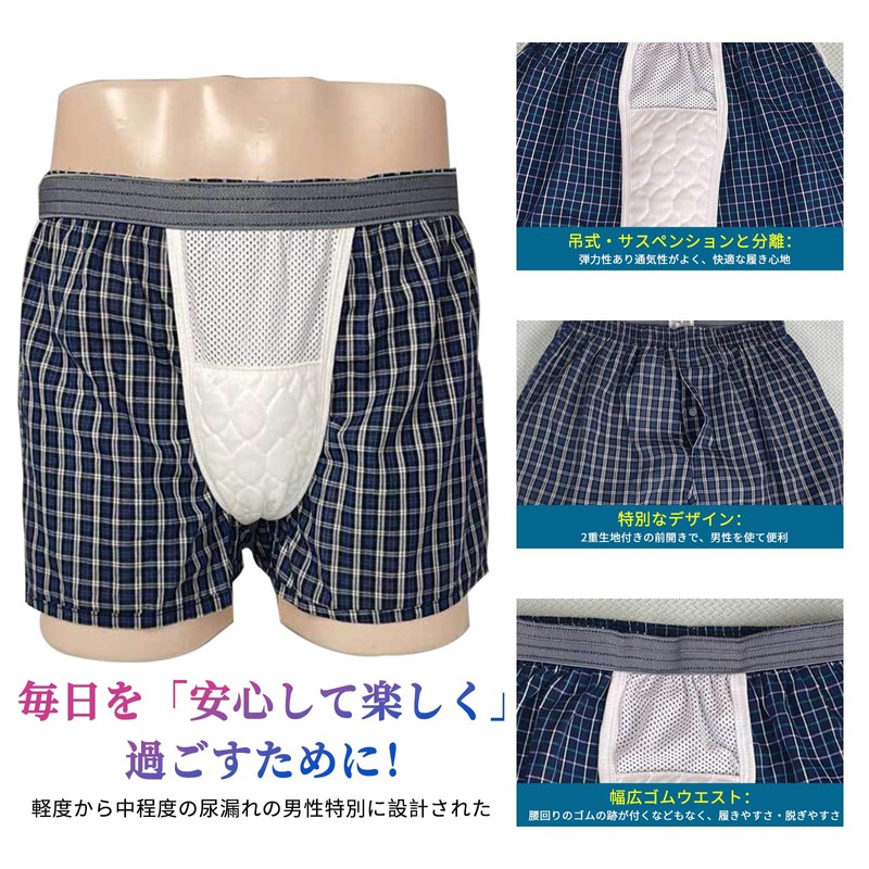 OKEER Incontinence Pants, Leakage Pants, Men's, Trunks, 5.9 fl oz
