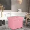 Fireproof Storage Stool 17x13x13 Inch Folding Leather Footstool with Lock