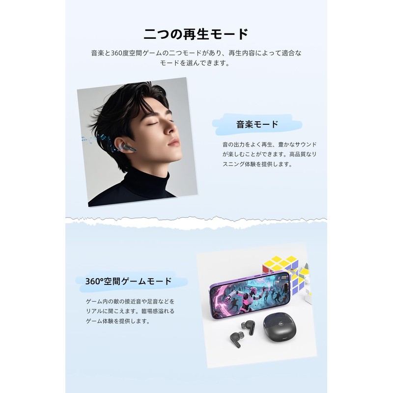 Nakamichi Wireless Earphones, Bluetooth 5.4, 3 EQ Modes, Hands-free Calling,