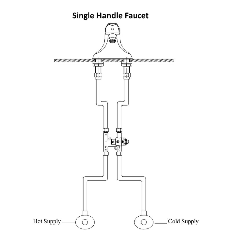 H.C. BT-T40LF-38 Under Counter Thermostatic Mixing Valve, 3/8 inches, Brass