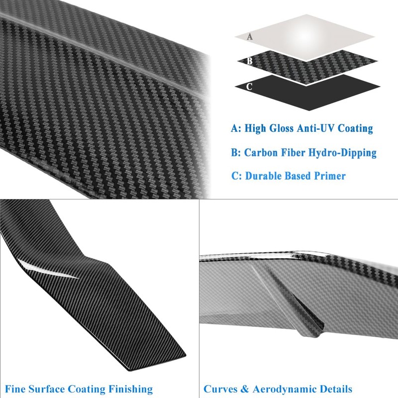 Carbon Fiber Look Trunk Spoiler Wing Compatible with 2018-2022 Honda