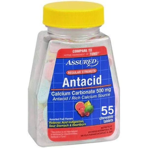 Assured Anti-Acid with Calcium, Regular, 60 Chewable Tablets