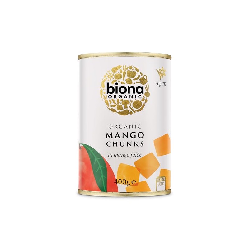 Biona Organic Mango Chunks in Mango Juice, 400g