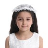 Mantveil Girl's First Communion Veil 2 Pcs Round Lace Mantilla