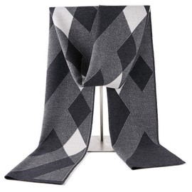 Keecow Men's Scarf, 30% Merino Wool Men's Winter Scarf, Soft Warm Cashmere Scarf in 4 Colours (With Gift Box) - Black
