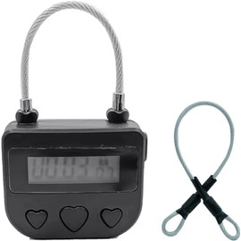 Electronic Time Padlock 99 Hours Max Timing with Electronic LCD Timed Display - USB Rechargeable (Black)
