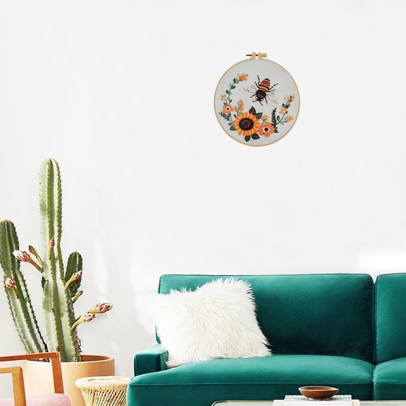 Esffaci Embroidery Starter Kit for Adult Beginner with Mushroom Snail