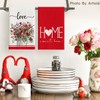 Artoid Mode Flower Vase Heart Love Valentine's Day Kitchen Towels