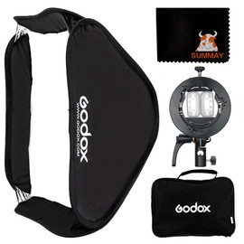 GODOX Foldable Softbox 60x60cm 24x24in with S2 Type Flash Bracket Bowens Mount Holder for Studio Flash Speedlight Photography (60x60cm softbox) (SUSGUV6060)