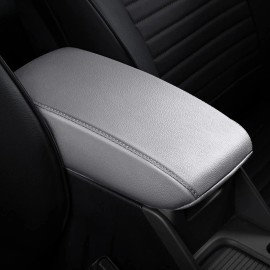 JXAUTOPART Car Center Console Box Armrest Cover Pad Faux For Subaru Forester 2013-2018 Gray