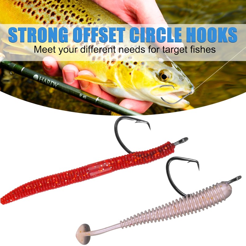 150pcs Octopus Circle Hooks Saltwater Fishing Hook Offset Sport Circle