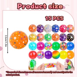 ZQSFPK 15 PCS Mini Stress Balls, Squishy Stress Balls for Adults & Kids, Sensory Fidget Toys, Soft Stress Relief Balls for Office Work, Hand Flexibility Exercise, Squishies for Stress Reduce.