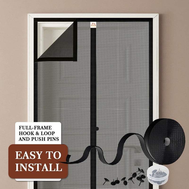 Yotache Fiberglass Magnetic Screen Door Fits Door Size 30 x