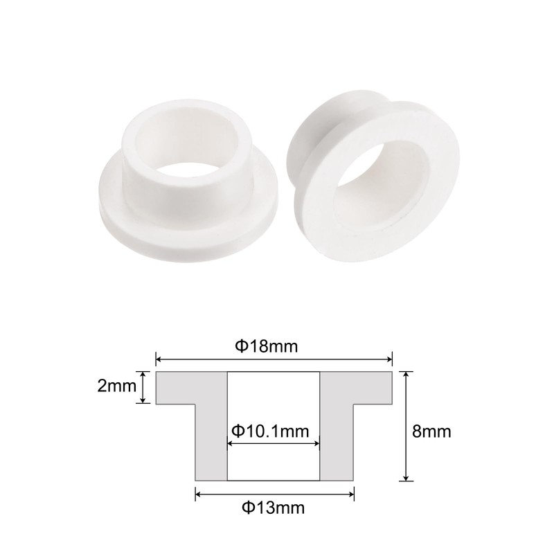 QUARKZMAN Piece Flanged Plain Bearing Plastic Bushings 10.1mm Bore x