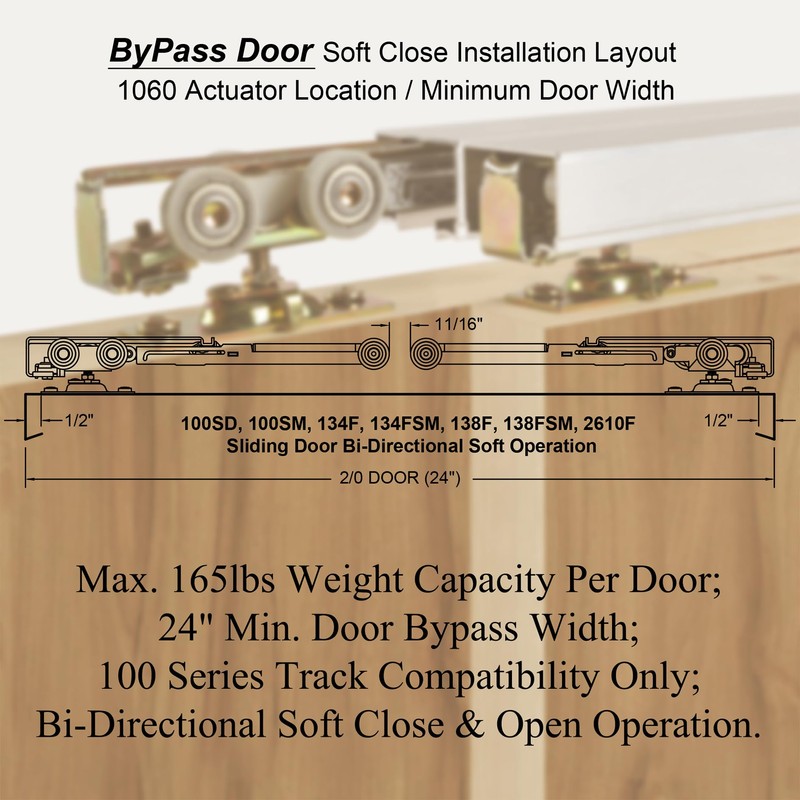 2 Set Pocket Door Soft Close Top Hanger Assemblies Fit
