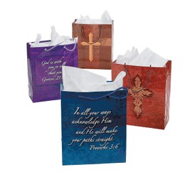 Inspirational Religious Gift Bags with Handles (Set of 12) Party Supplies