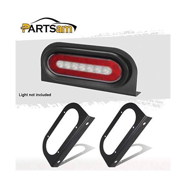 Partsam 2Pcs 6" Oval Tail Light Mounting Brackets [L Shaped]
