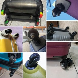 45mm Set of 4 Luggage Suitcase Replacement Wheels for Trolley Case Wheels Travel Bags Caster Inline Roller Skating Roller Swivel Rubber Wheels Bearings Repair Kits with Axles 30mm&35mm&60mm