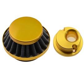 GOOFIT Golden 44mm Air Filter with Aluminum Adapter for 2 Stroke 43cc 47cc 49cc Engine Kids Quad ATV Dirt Pocket Bike Go Kart Big Foot Gas Scooter