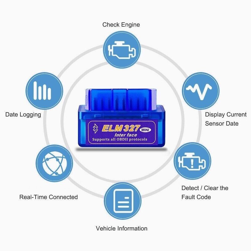 ELM327 Car Bluetooth OBD2 Scanner Code Reader Automotive Diagnostic OBDII