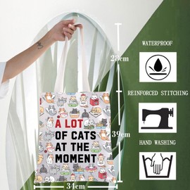 WZMPA Cute Cat Tote Bag Cat Lover Gift A Lot Of Cats At The Moment Reusable Grocery Bag Kitten Merchandise (A lot of Cats TG)