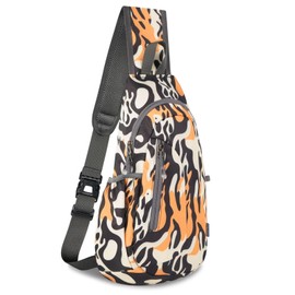 TITECOUGO Travel Bag Cross Body Bag Backpack Small Rucksack Day Sack Waterproof Lightweight Small Sling Bag with Adjustable Strap for Running Work Outdoor Sports Hiking Football Unisex (Mix- Leopard)