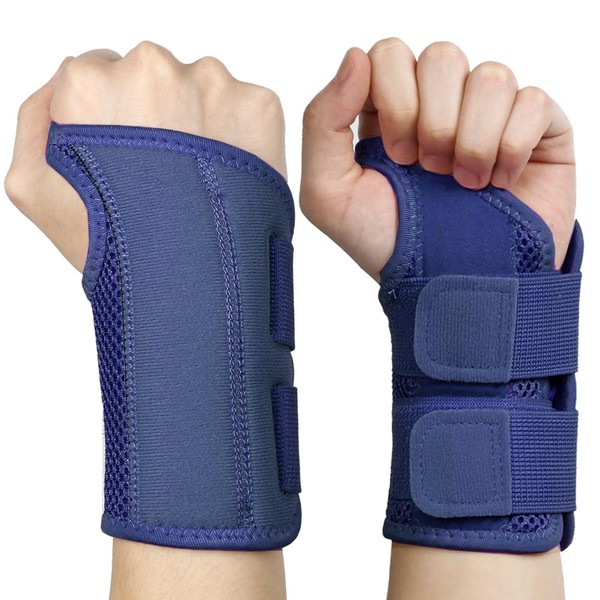 NuCamper Wrist Brace Carpal Tunnel Right Left Hand for Men and Women, Night Wrist Sleep Supports Splints Arm Stabilizer with Compression Sleeve Adjustable Straps,for Tendonitis Pain Relief