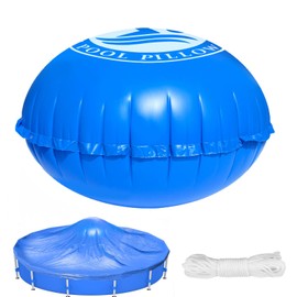 Pool Pillow for Above Ground Pools, 6FT Heavy Duty 0.4MM Thick Round Pool Cover Pillow with Double Seam, Dual Air Valve, 4 Grommets, 49FT Rope, Winter Pool Cover Protection, Withstands -10°F to 180°F