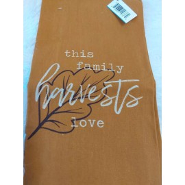 Unbranded Fall Brown Hand Towel W/"This Family Harvests Love" & Pumpkin Cookie Cutter