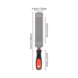 Dokeno Hoof Rasp with Rubber Handle, Professional Hoof Trim Tool, Size 320 x 44 x 5 mm, Rasp Cut and File Cut, Fine + Coarse Double-Sided Hoof Rasp for Horse, Goat, Cow, Donkey, Animal, Hooves