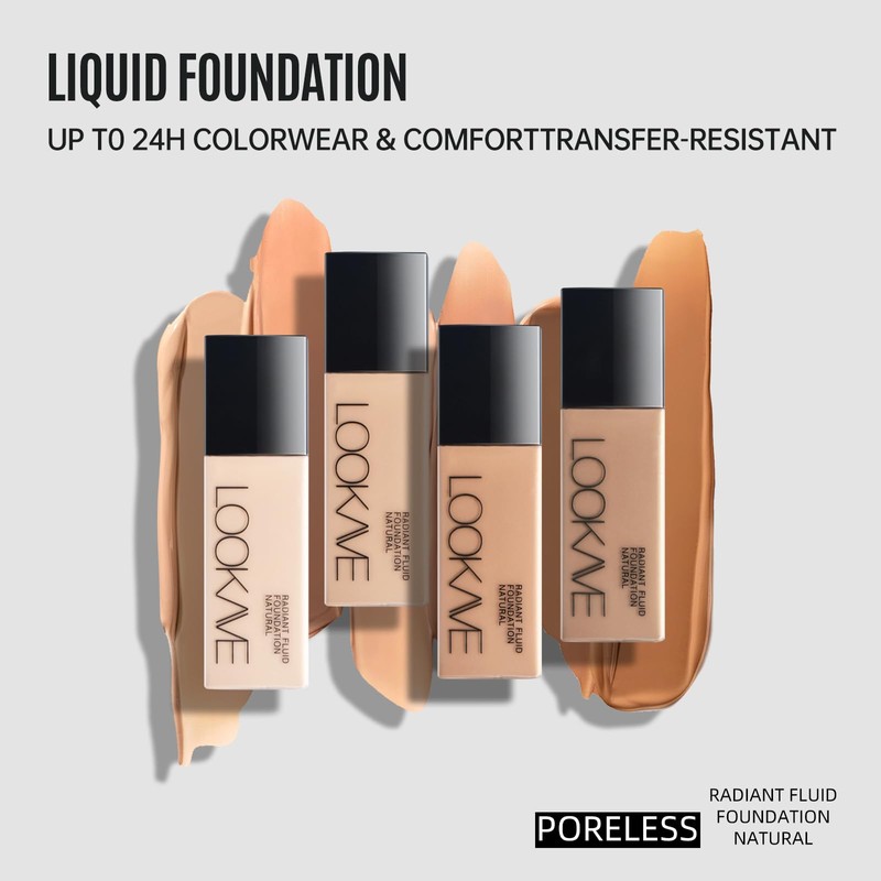 LAMUSELAND Full Coverage Foundation Makeup, Matte Liquid Waterproof Long-lasting Oil-free