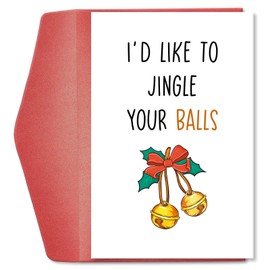 hvdler Raunchy Christmas Card for Lover, Dirty Christmas Card Card for Husband Boyfriend, Naughty Christmas Card, I'd Like To Jingle Your Balls