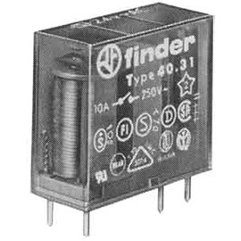 FINDER 40.31.9.024.0000 - Relé de Enchufe e impresión (24 V, CC, 1 W, 10 A)